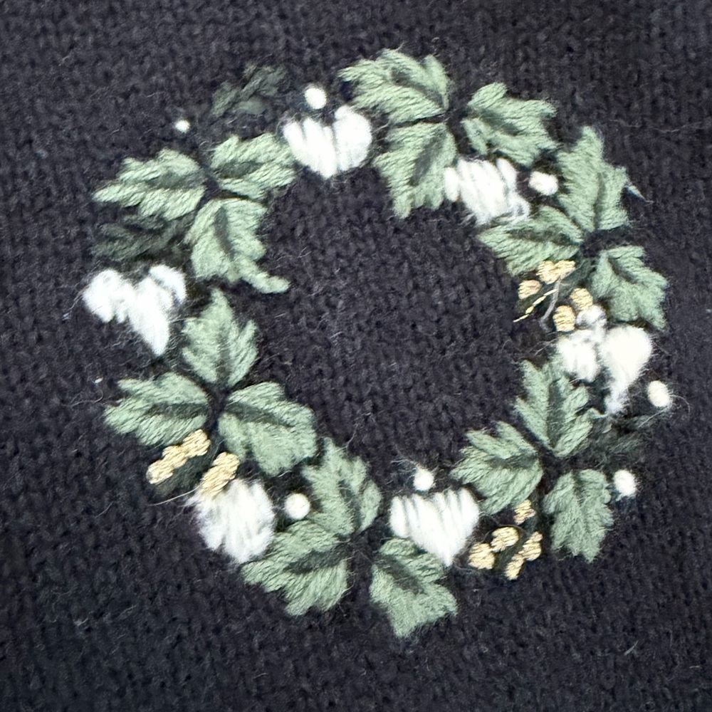 Vintage Christmas knitted button down vest ugly sweater - Picture 5 of 7